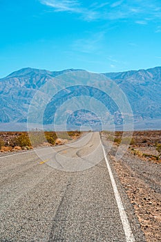 Scenic Empty Road in Death Valley, USA