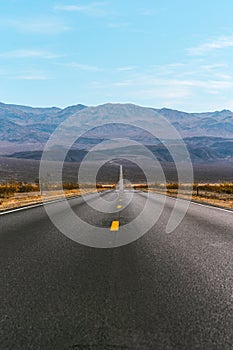 Scenic Empty Road in Death Valley, USA