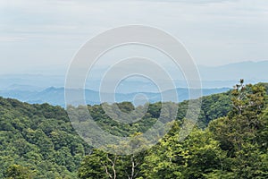 awesome landscape of the mountain range in iiyama photo