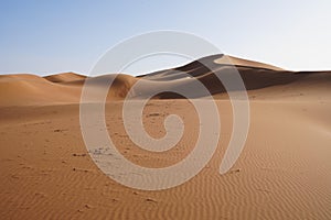 Scenic Erg Chigaga dune in Sahara desert in southeastern MOROCCO