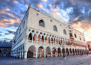 Scenic evening scene Piazza San Marco, Venice.