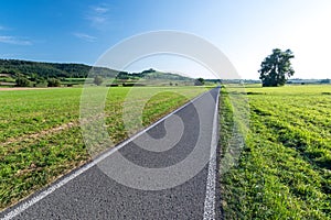 Scenic express bike lane in rural landscape