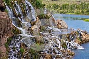 Scenic Fall Creek Falls along the Snake River Idaho in Summer