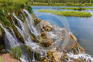 Scenic Fall Creek Falls Landscape Idaho in Summer