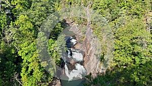 The scenic falls area of Tallulah Falls State Park in Georgia