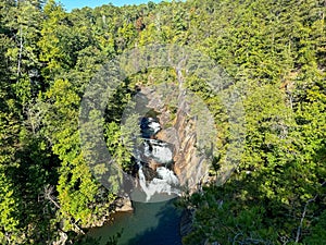 The scenic falls area of Tallulah Falls State Park in Georgia USA