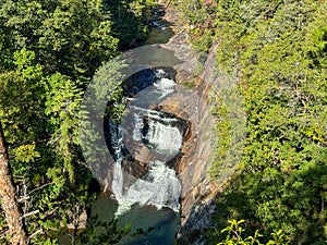 The scenic falls area of Tallulah Falls State Park in Georgia USA