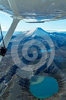 Scenic flight around Mount Ngauruhoe in Tongariro National Park - New Zealand.