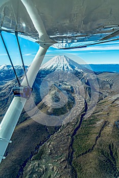 Scenic flight around Mount Ngauruhoe in Tongariro National Park - New Zealand.