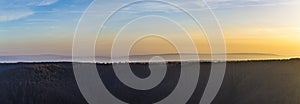 Scenic forest seen from Kyffhaeuser monument in sunset