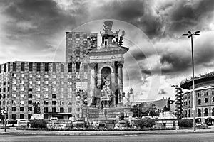 Scenic fountain in Placa d& x27;Espanya, Barcelona, Catalonia, Spain photo