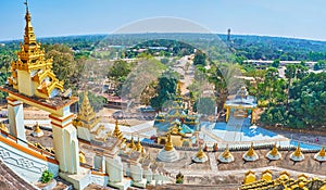 The gateway to Mahazedi Pagoda top, Bago, Myanmar photo