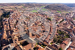 Scenic general drone view of Spanish city of Siguenza photo