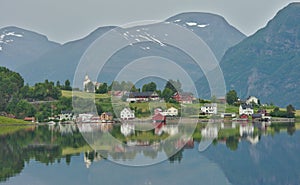 Scenic green landscape of Norway during summer time