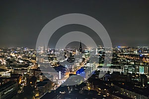 Scenic of hamburg night cityscape