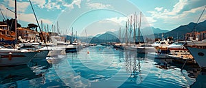 Scenic harbor in the French Riviera AlpesMaritimes France. Concept Travel, French Riviera, photo