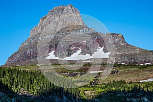 Scenic Highline Trail Views of Glacier Valley by the Going-to-the-Sun Road, Glacier National Park, Montana