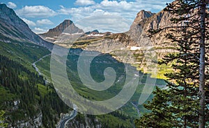 Scenic Highline Trail Views of Glacier Valley by the Going-to-the-Sun Road, Glacier National Park, Montana