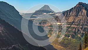 Scenic Highline Trail Views of Glacier Valley by the Going-to-the-Sun Road, Glacier National Park, Montana