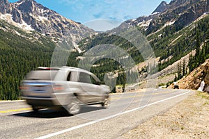 Scenic highway pass in through Cascade Mountains