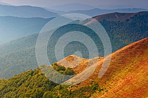 Scenic hillside of mountain.