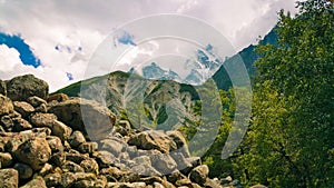 Scenic Himalayan mountains in Gangotri National Park, Uttarakhand, India