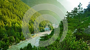 Scenic Himalayan mountains in Gangotri National Park, Uttarakhand, India