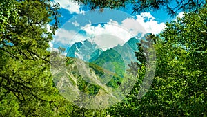 Scenic Himalayan mountains in Gangotri National Park, Uttarakhand, India