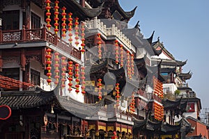 Scenic of historic old town architecture in Shanghai