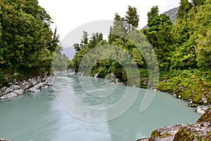 Scenic Hokitika Gorge with its signature turquoise river in New Zealand