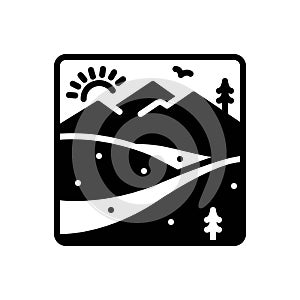 Black solid icon for Scenic, beautiful and pretty