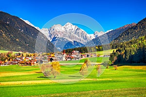 Scenic image of alpine village Rasun Anterselva photo