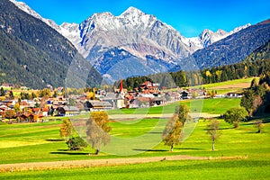 Scenic image of alpine village Rasun Anterselva photo