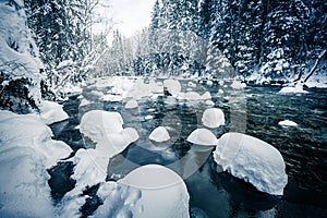 Scenic image of stormy flow. Location Carpathian, Ukraine, Europe