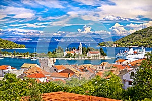 Scenic island of Vis waterfront