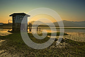 The scenic of the Kui Buri Reservoir