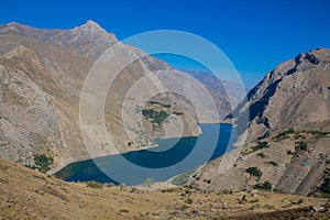 Scenic lake in Fan mountains in Pamir, Tajikistan