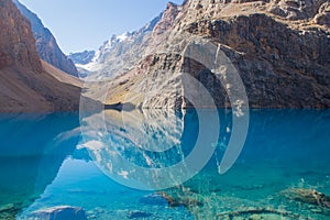 Scenic lake in Fan mountains in Pamir, Tajikistan