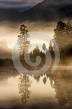 Scenic lake matheson  new zealand