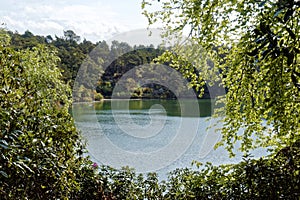 Scenic Lake and Woodlands at the Blue Pool, Dorset, England