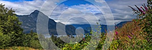 Scenic landscape along highway 99 near Squamish, British Columbia photo