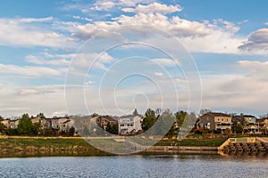 Scenic landscape along the neighborhood trail in the residential area at West Tall Gate Creek