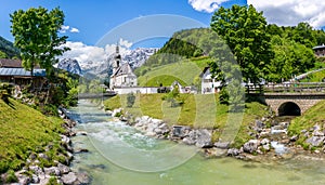 Scenic landscape in the Bavarian Alps in Ramsau, Bavaria, Germany photo