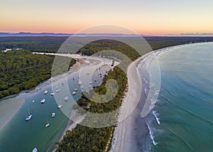 Scenic Landscape beach and inlet dawn