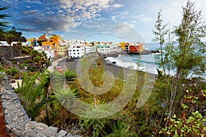 Scenic landscape.Canary island Seascape.Tenerife village