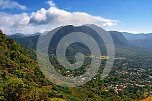 Scenic landscape of crater of inactive volcano. El Valle de Anton area, Panama