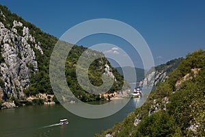 Scenic landscape of the Danube valley canyon