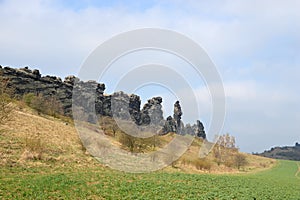 Scenic Landscape at the Devils Wall in Spring, Saxony- Anhalt