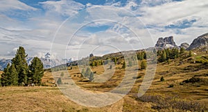 Scenic landscape of Dolomites in Italy