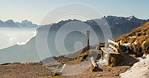 Scenic landscape of Dolomites in Italy